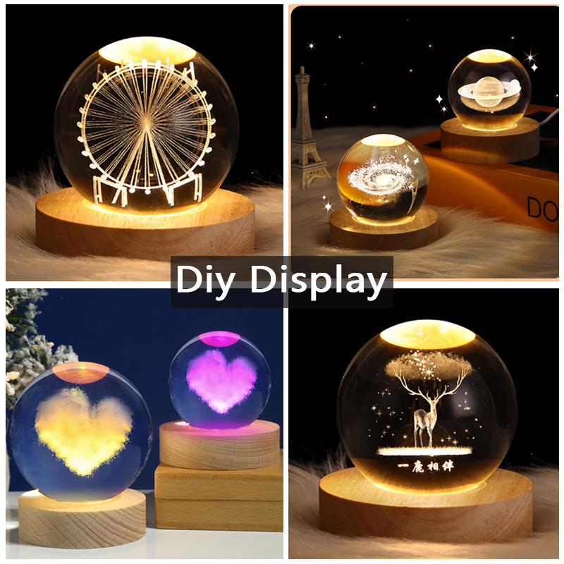 Resin Art Display Round Wood C - Lighting Decoration Stand recension och pris