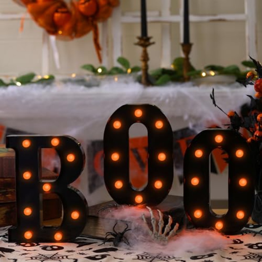 Halloween Decorations-3 Marque - Light Up Letters Marquee recension och pris
