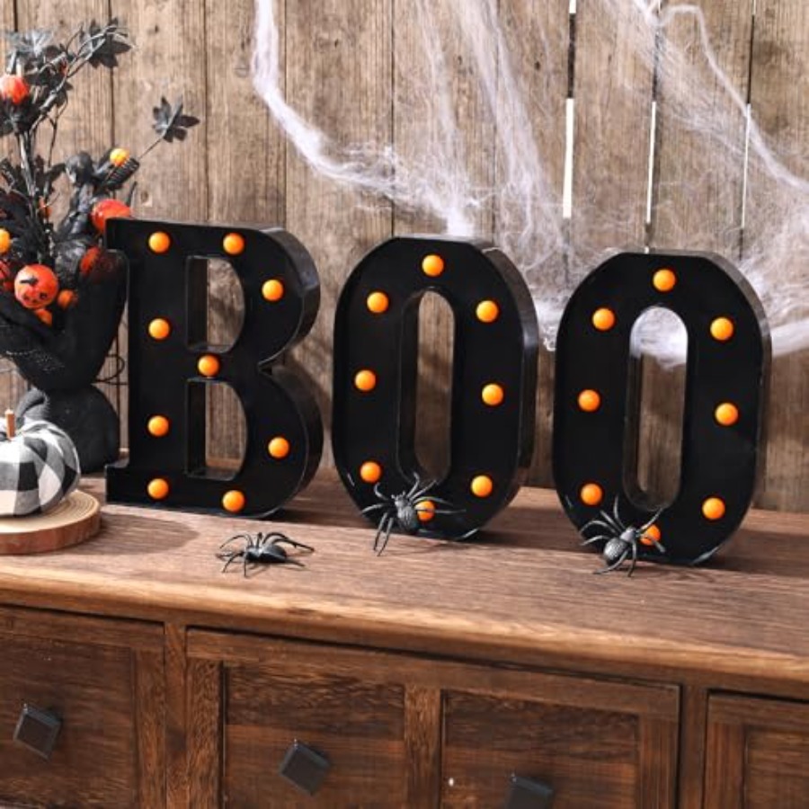Halloween Decorations-3 Marque - Light Up Letters Marquee recension och pris