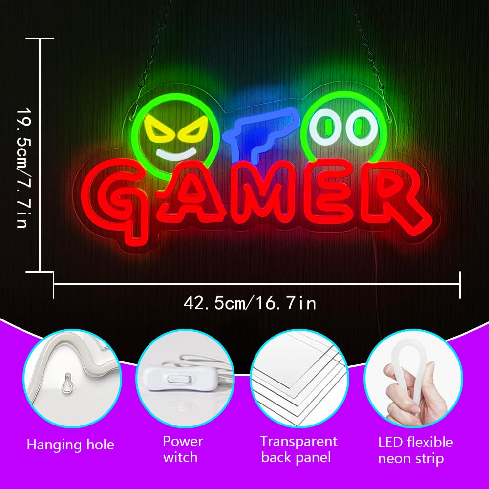 Gamer Neon Sign LED Wall Light - Lighting Decor Wedding recension och pris