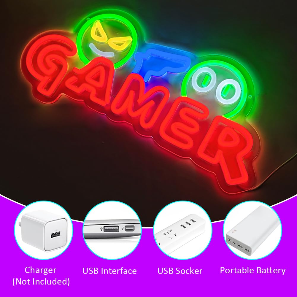 Gamer Neon Sign LED Wall Light - Lighting Decor Wedding recension och pris