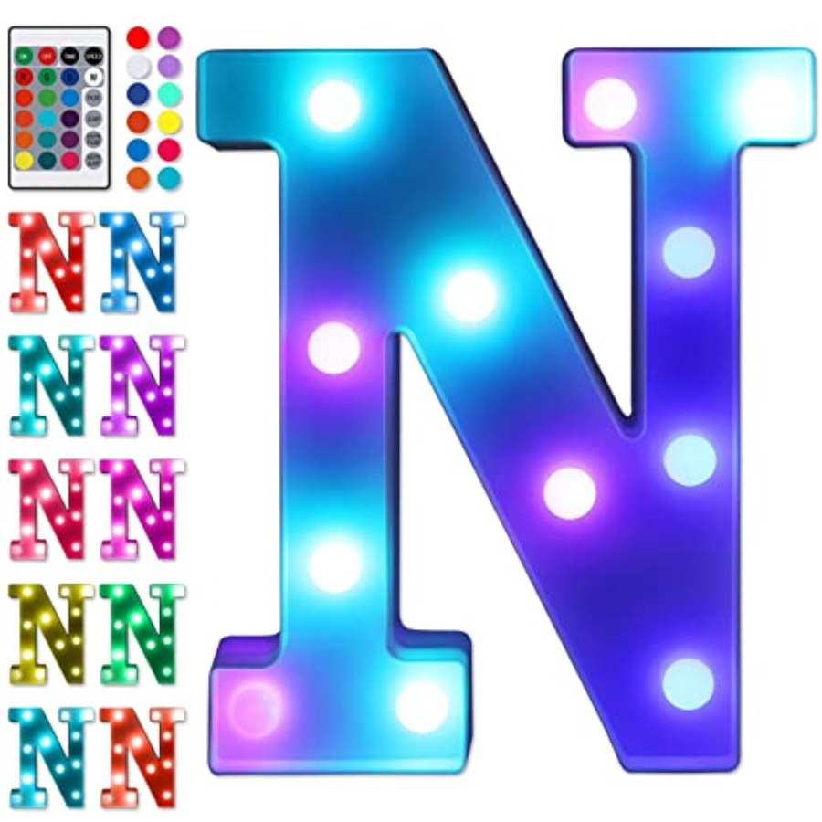 ful LED Letter Lights with Rem - Light Up Letters Marquee recension och pris