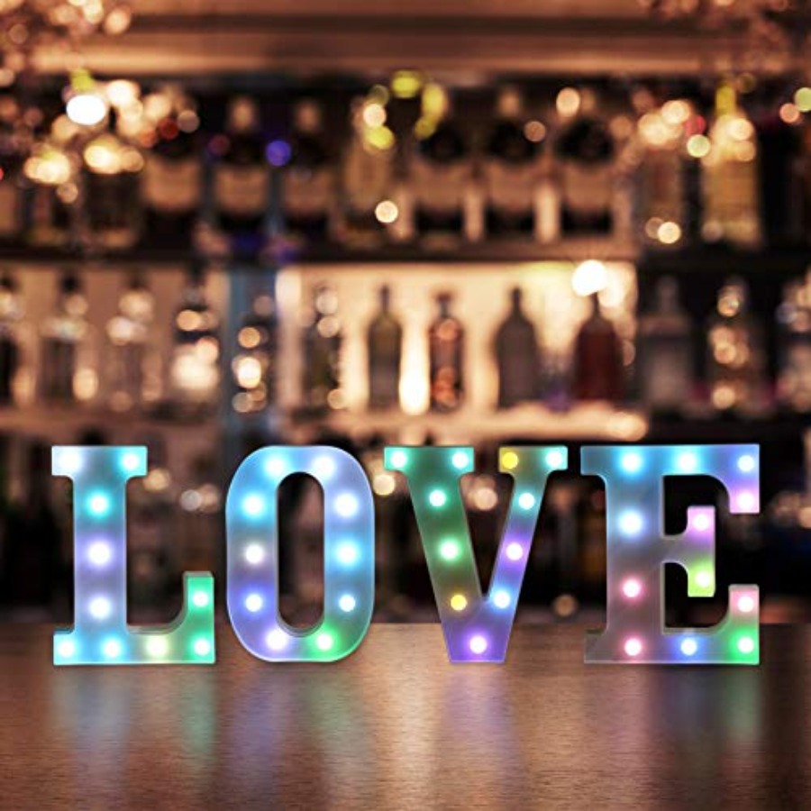 ful LED Letter Lights with Rem - Light Up Letters Marquee recension och pris