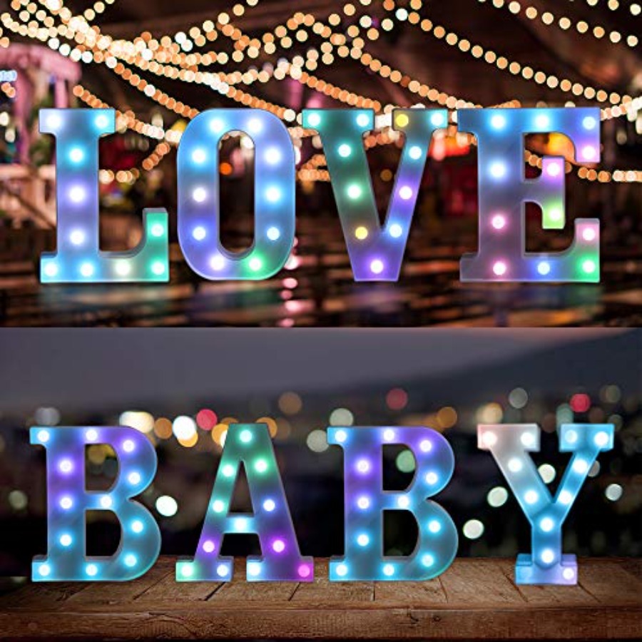 ful LED Letter Lights with Rem - Light Up Letters Marquee recension och pris