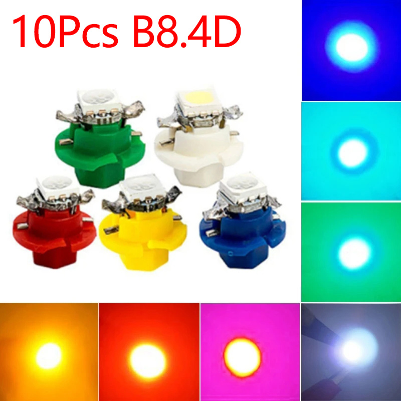 10Pcs 12V 7 Colors B8.4 Brand  - Colour Changing Bulb recension och pris