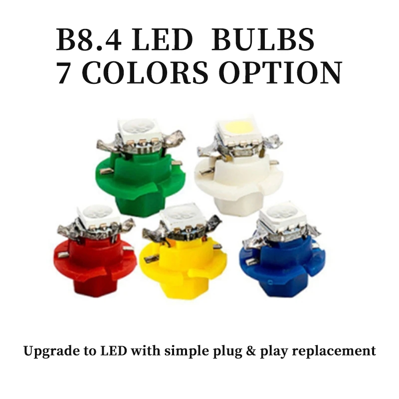 10Pcs 12V 7 Colors B8.4 Brand  - Colour Changing Bulb recension och pris