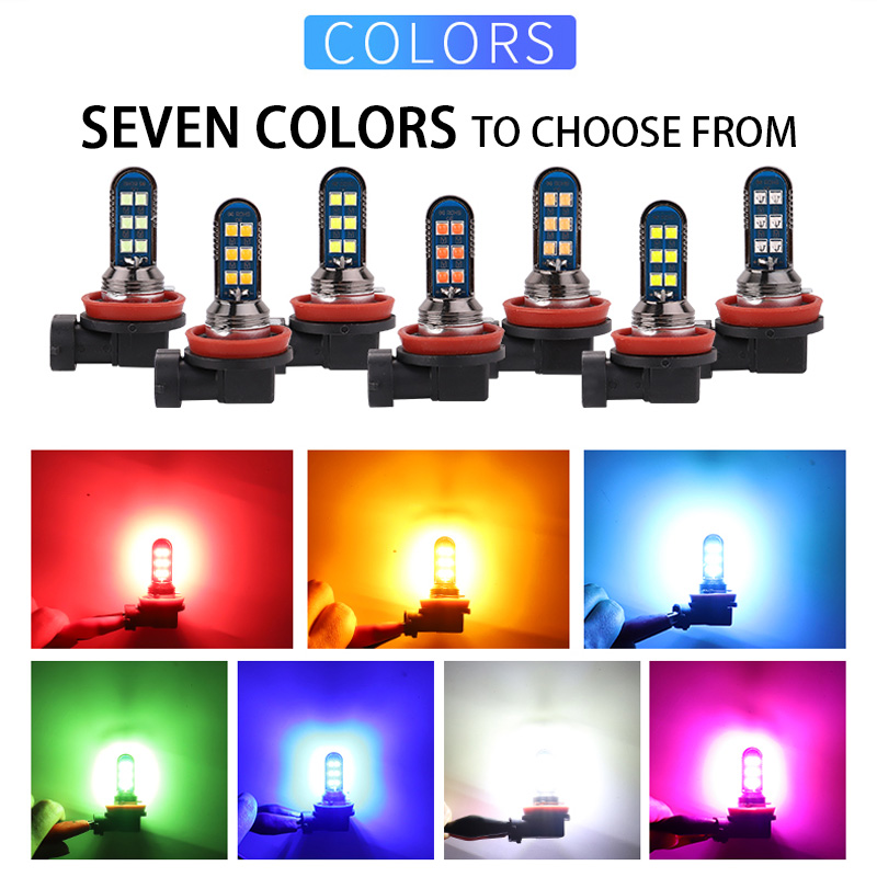 2Pcs 7 Colors Green Orange H7  - Colour Changing Bulb recension och pris