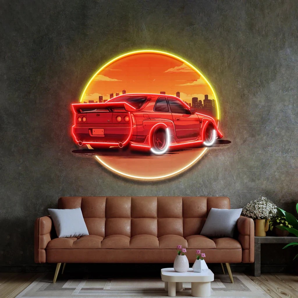 Stylish Sunset Car Neon Wall S - Bathroom Lighting Decor Ideas recension och pris