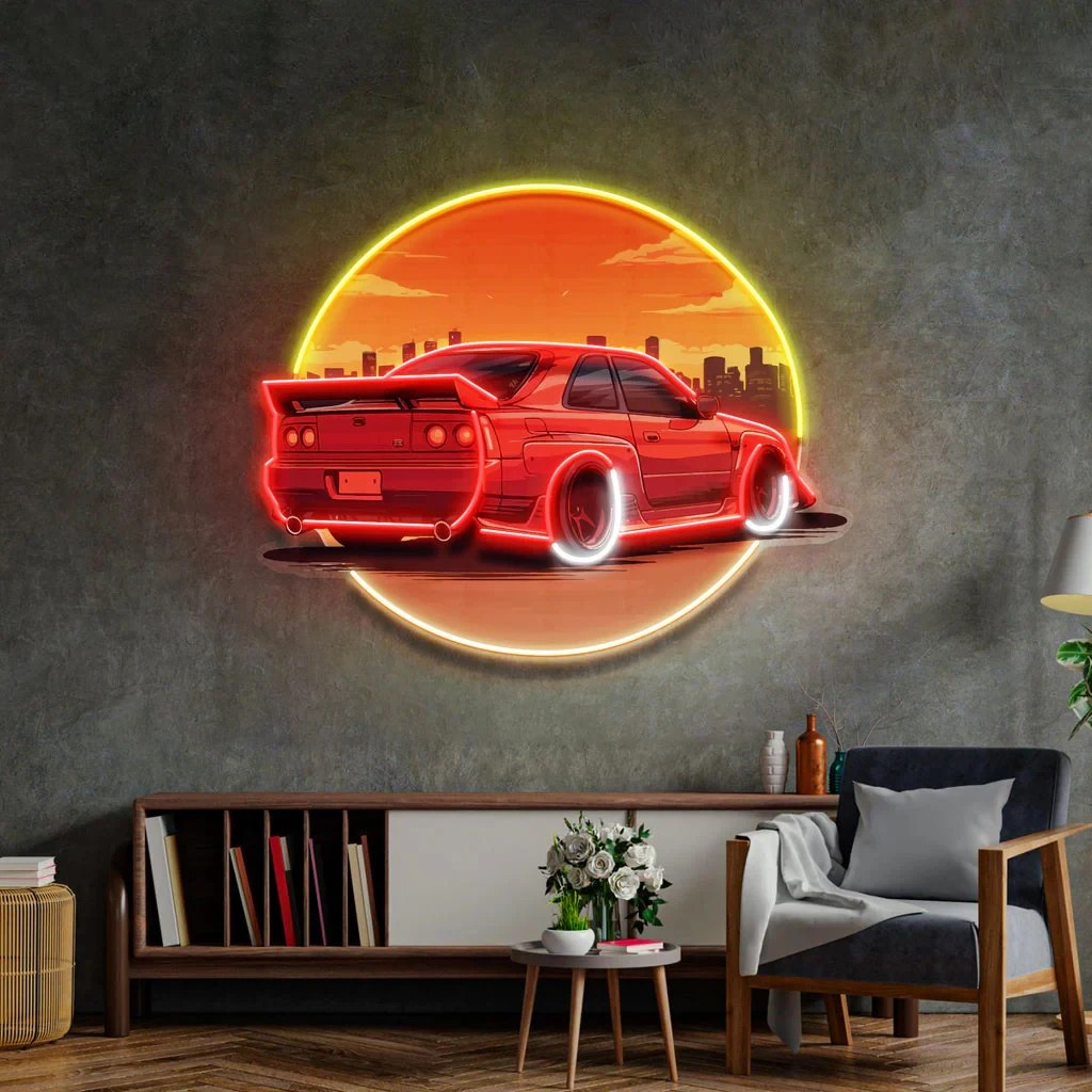 Stylish Sunset Car Neon Wall S - Bathroom Lighting Decor Ideas recension och pris