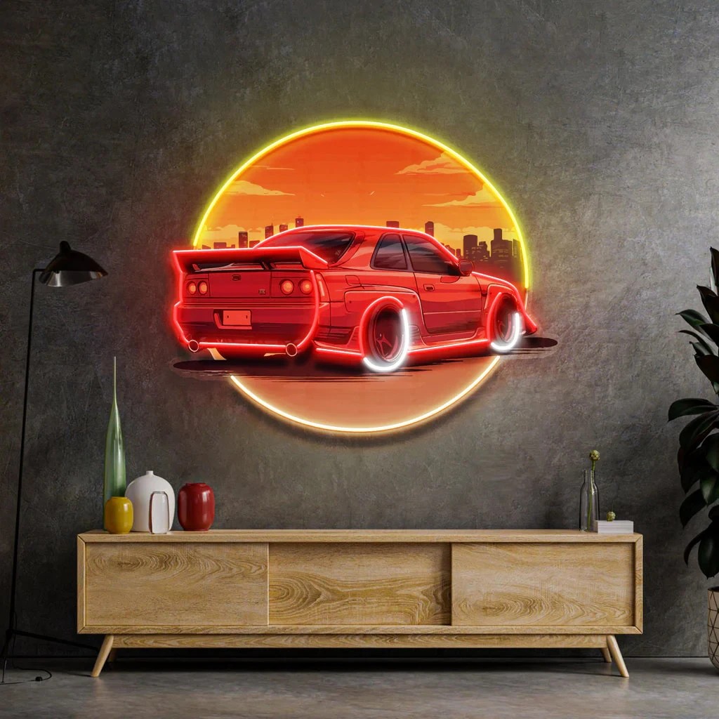 Stylish Sunset Car Neon Wall S - Bathroom Lighting Decor Ideas recension och pris