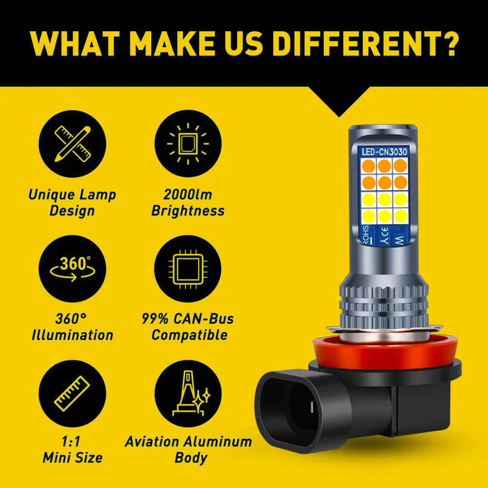 2Pcs LED Fog Lamp Bulbs For Su - Colour Changing Bulb recension och pris