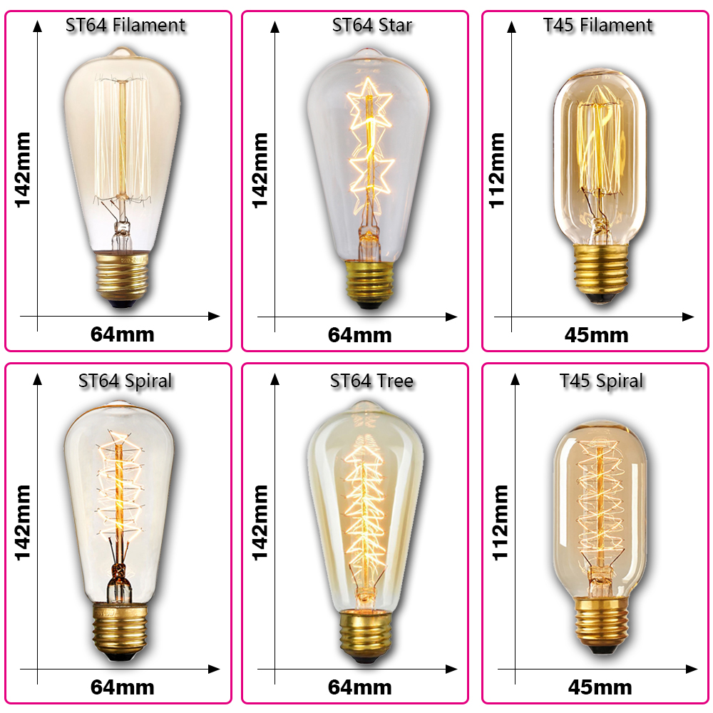 Retro Edison Light Bulb E27 40 - Lighting Decor Items recension och pris