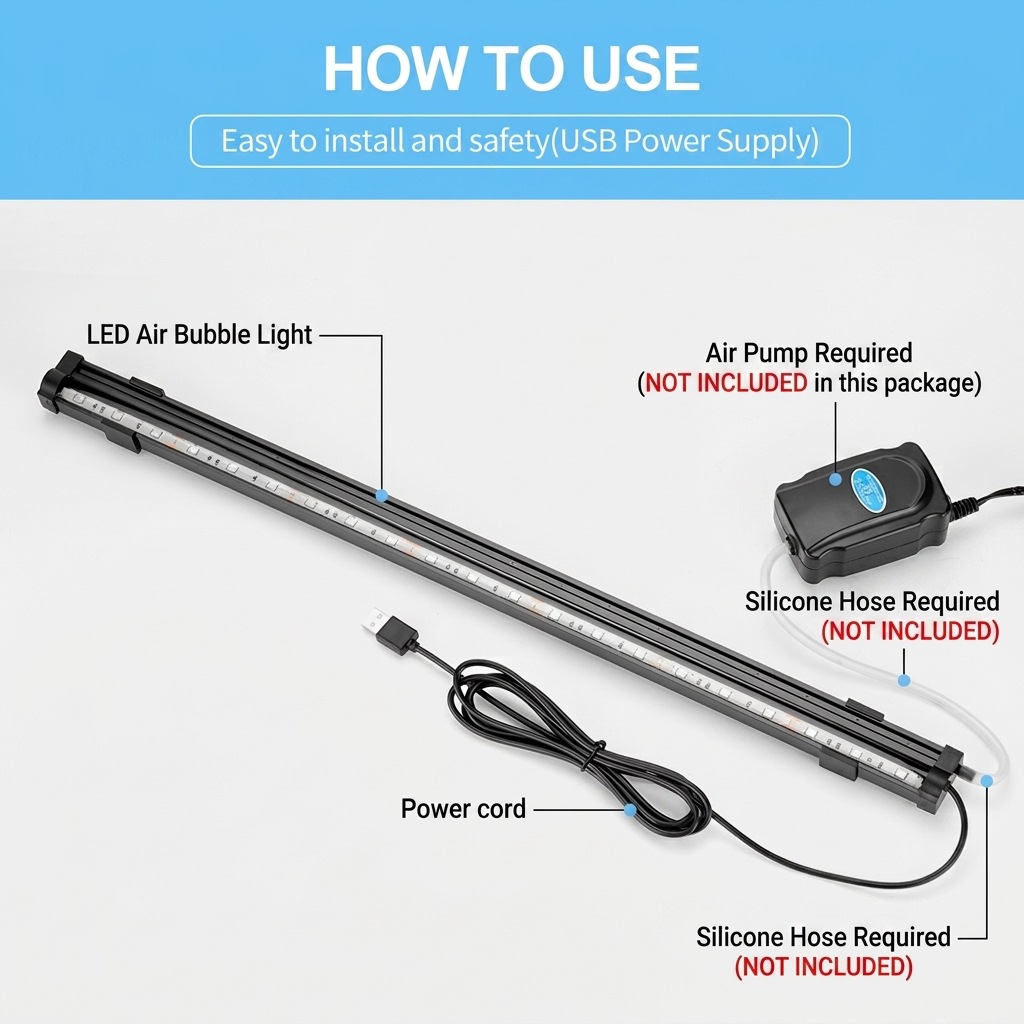 USB LED Aquarium Air Bubble Li - Colour Changing Bulb recension och pris